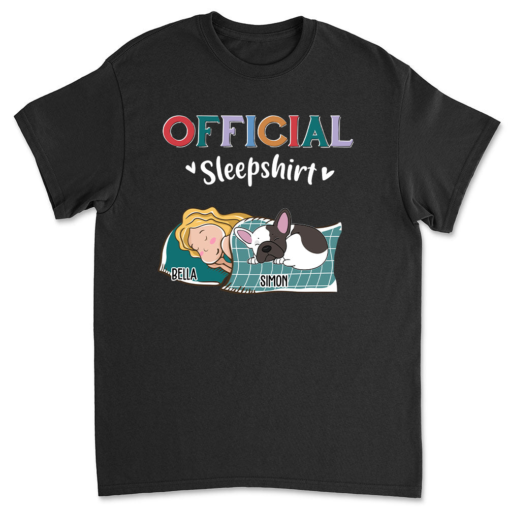 Customizable Dog Curled Up Unisex Sleep T-shirt - Ideal Gift for Pet Lovers