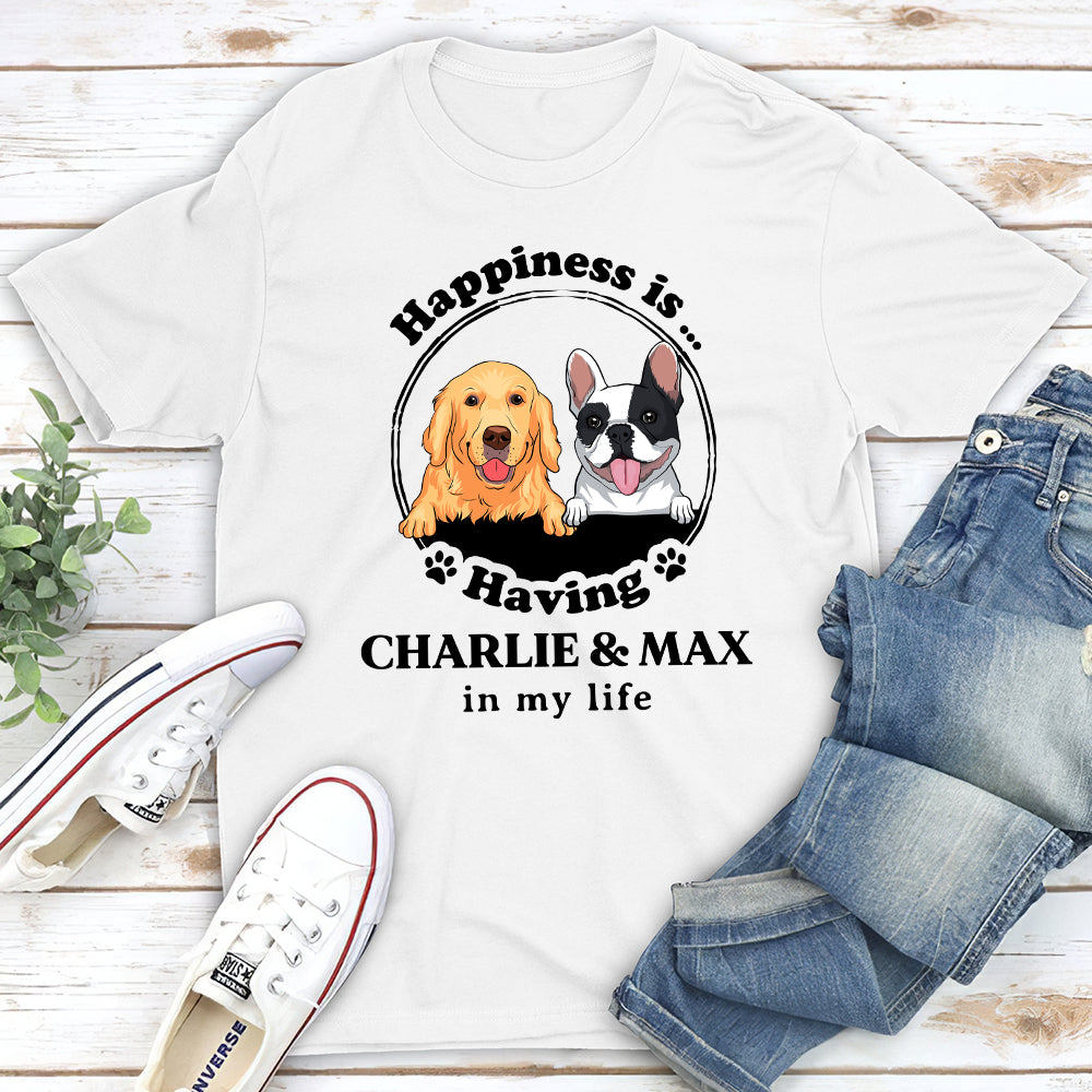 Personalized Custom Premium 'Happiness Is' T-shirt for Pet Lovers