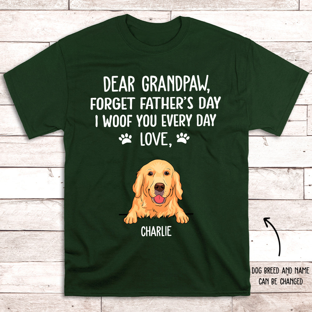 Personalized 'I Woof You Grandpaw' Unisex T-shirt for Pet Lovers