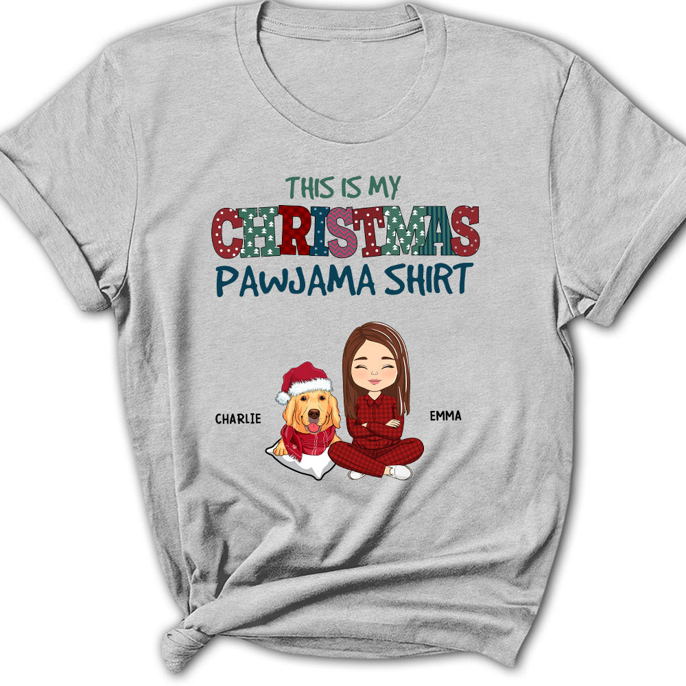 Personalized Pets Christmas Pawjama Women's T - shirt: Ideal Gift for Pet Lovers