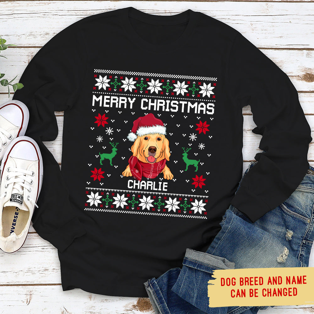 Christmas Personalized Custom Long Sleeve T - shirt for Pet Lovers