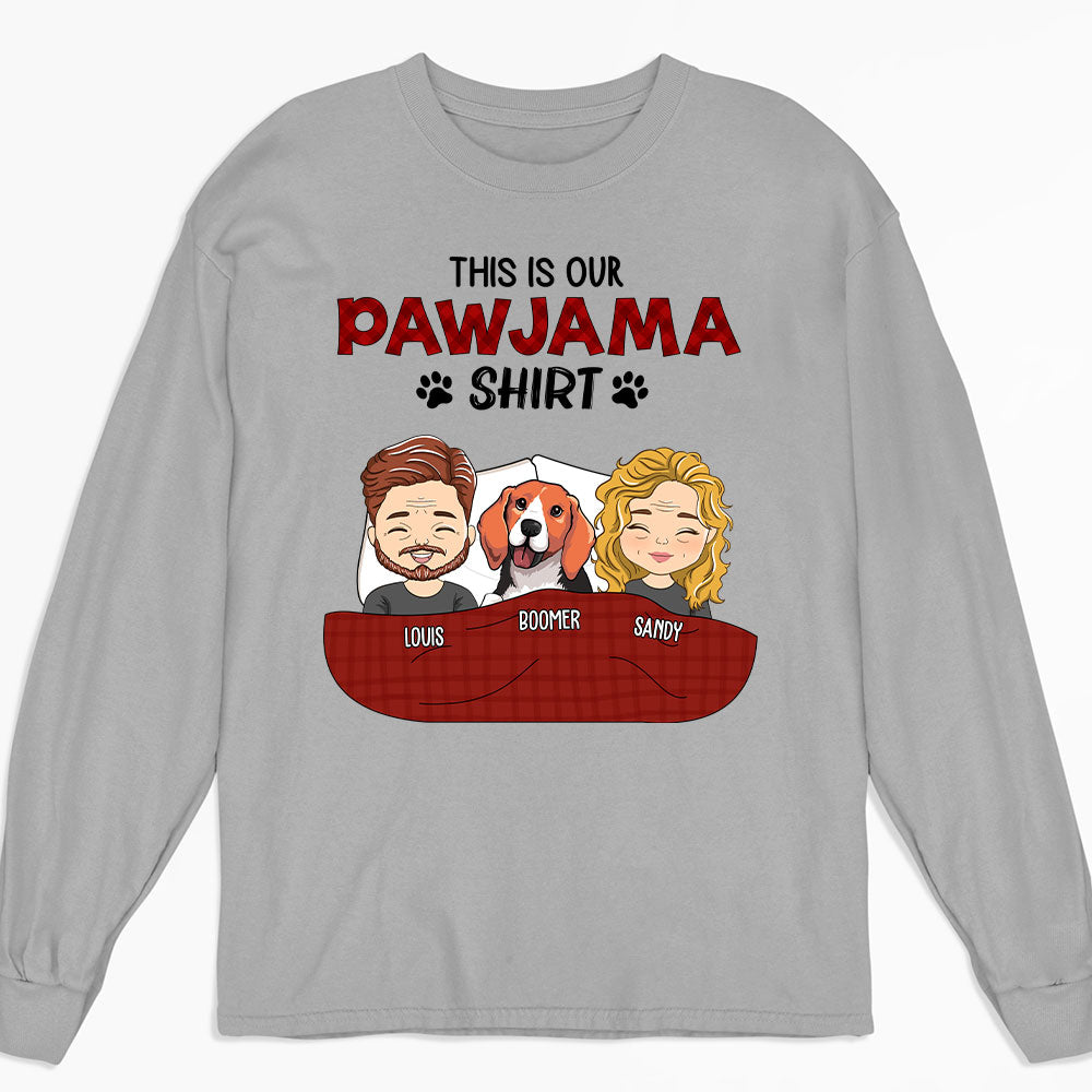 Customizable Pawjama Couple Long Sleeve T - Shirt for Pet Lovers