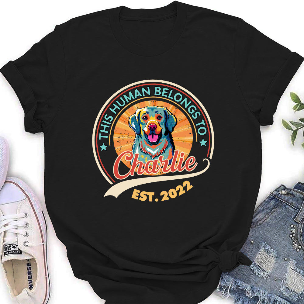 Human Belongs Popart - Customizable Personalized Women's Pet Lover T-shirt