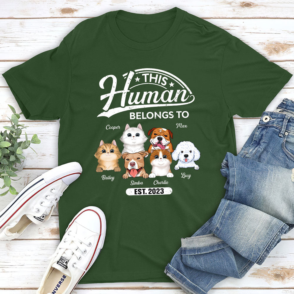 Personalized Custom Premium T-shirt for Pet Lovers: Humans Belong with Pets