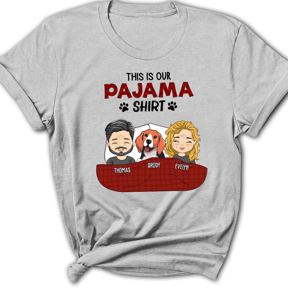 Personalized Couple Pajama Shirts - Custom Women's T-shirts for Pet Lovers