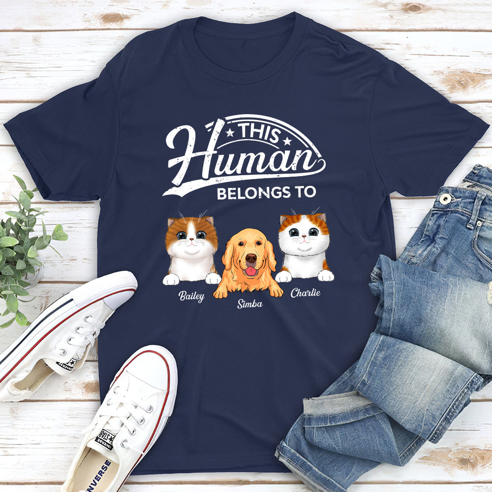 Personalized Custom Premium T-shirt for Pet Lovers: Humans Belong with Pets