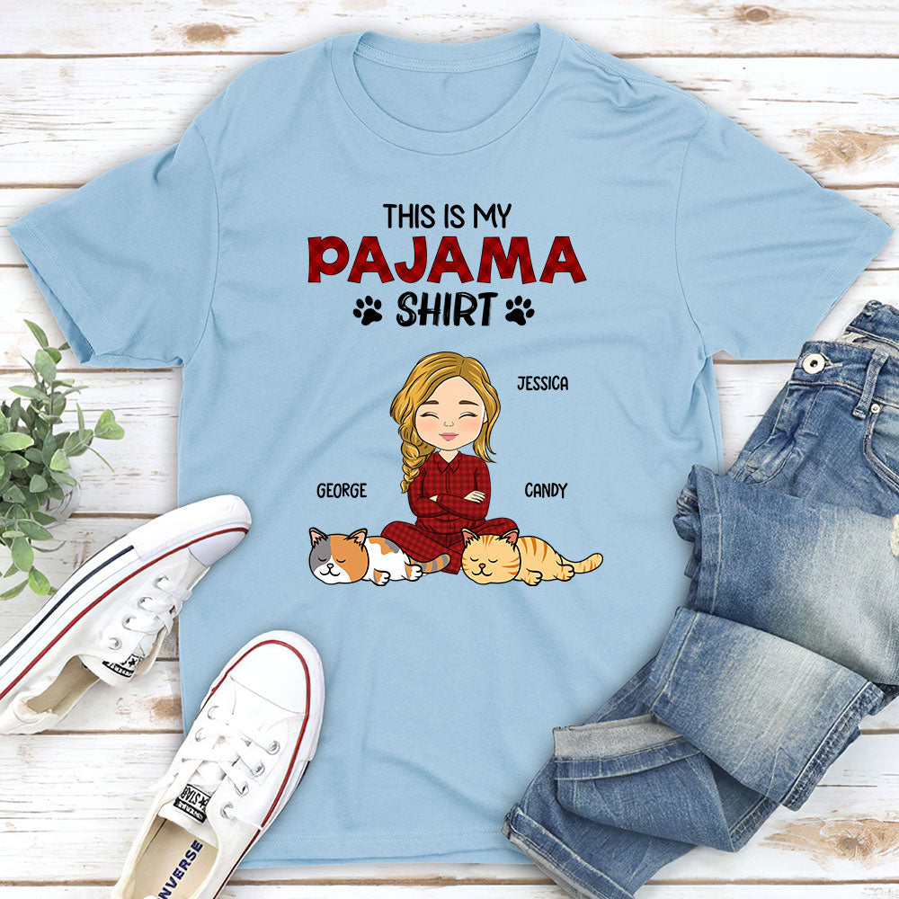 Personalized Custom Unisex Sleeping Pet Pajama T-shirt - Ideal Gift for Pet Lovers