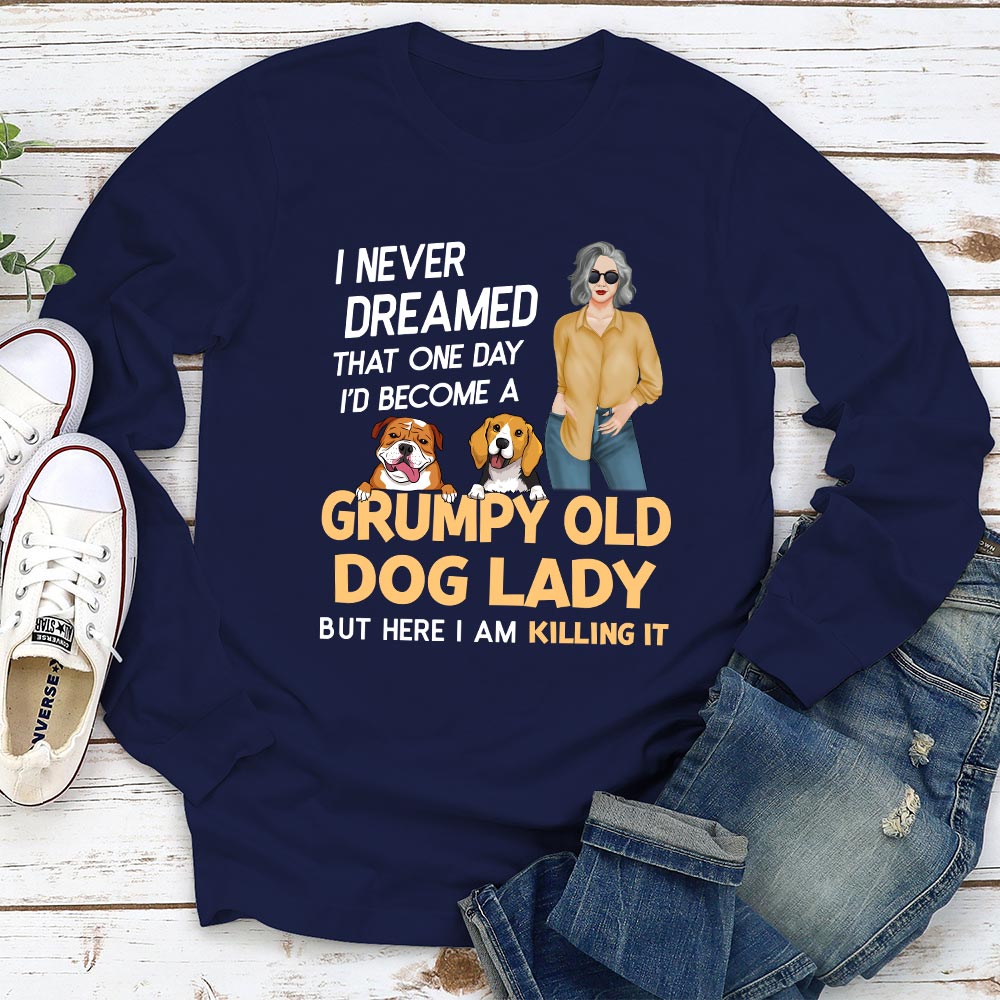 Customizable Dog Lady Long Sleeve Personalized T - shirt