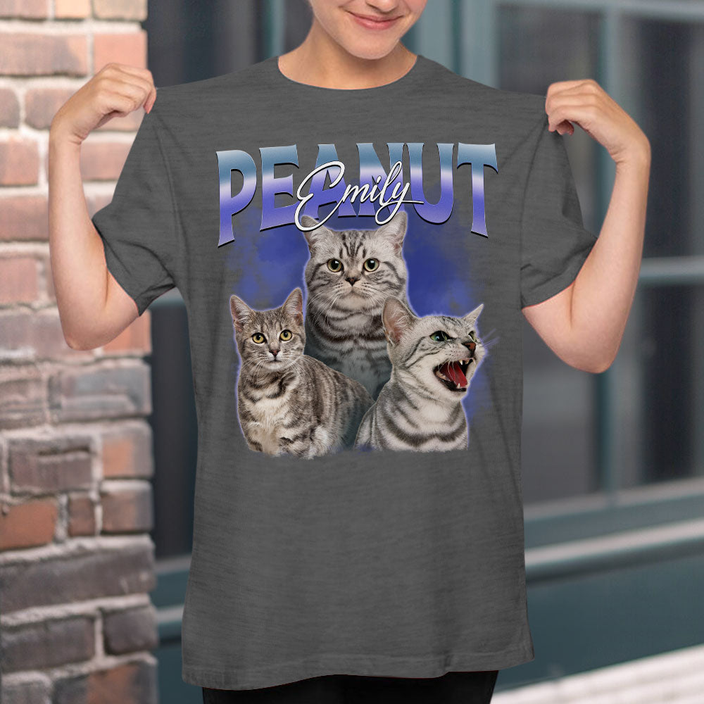Custom Pet Face Vintage Version 2 - Personalized Unisex Pet Lover T-shirt