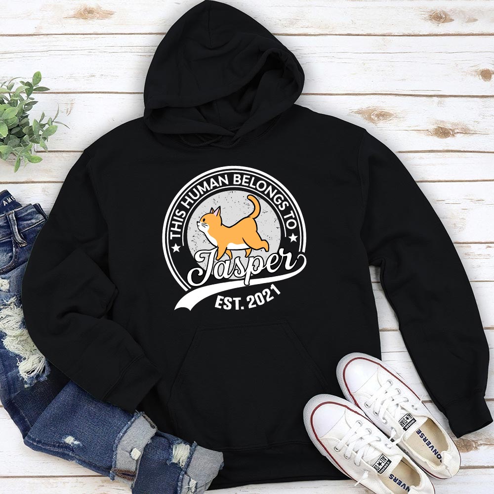 Unique Personalized 'Human Belongs To Cat' Hoodie for Pet Lovers