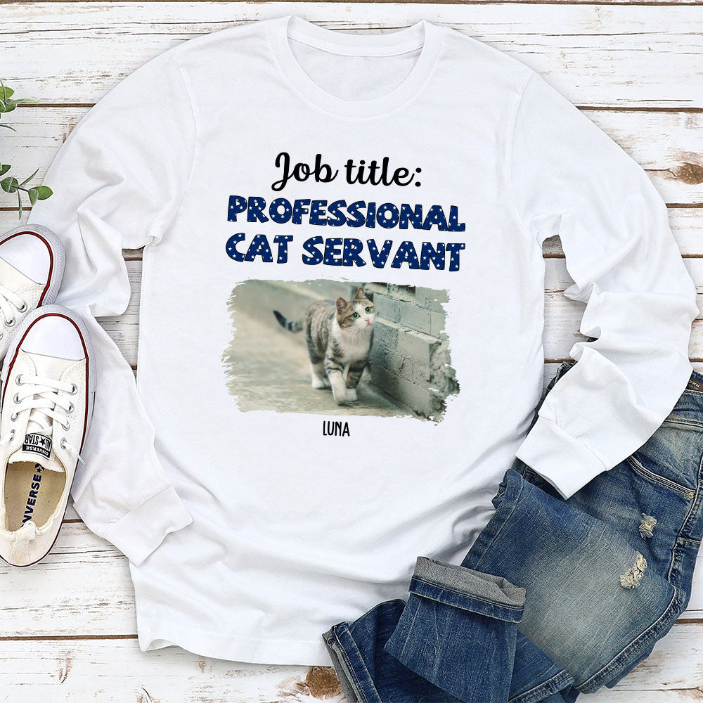 Customizable Professional Cat Servant Long Sleeve T - shirt for Pet Lovers