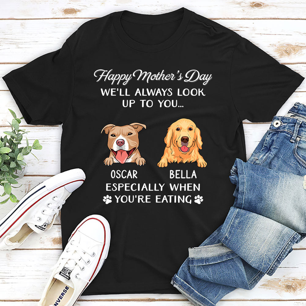 Personalized Custom Unisex Dog - Inspired T - shirt: A Look Up To You Design