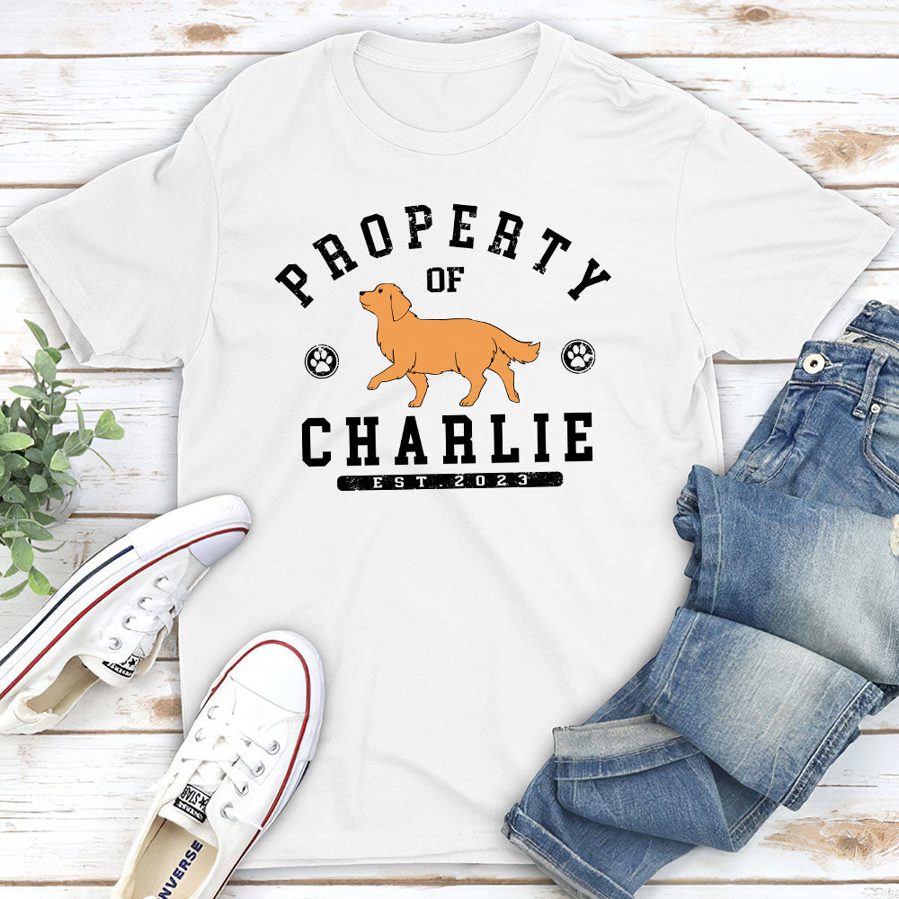 Pet Property - Customizable Unisex Personalized T - shirt for Pet Lovers