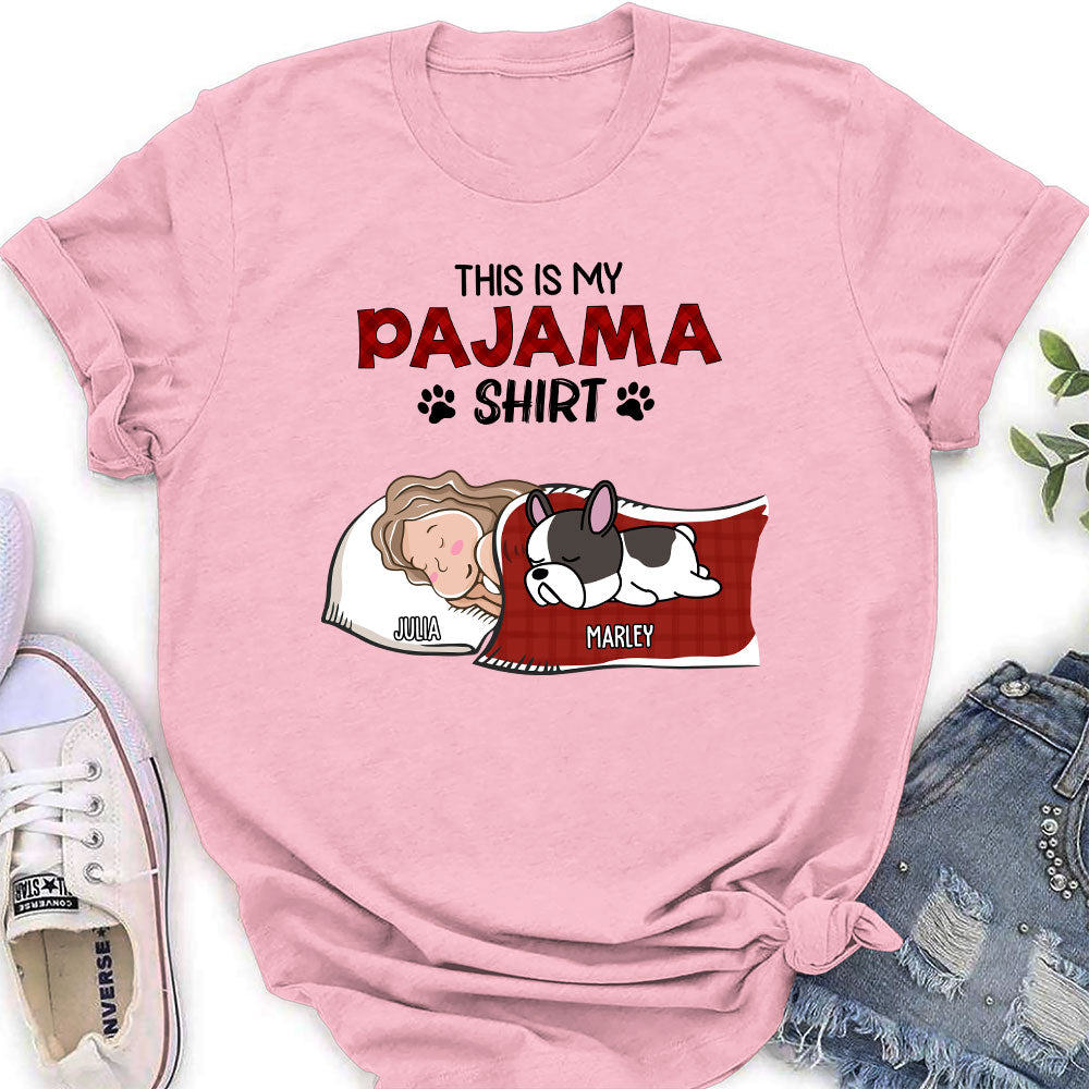 Personalized Custom Women's Sleeping Pet Pajama T-shirt - Ideal Gift for Pet Lovers
