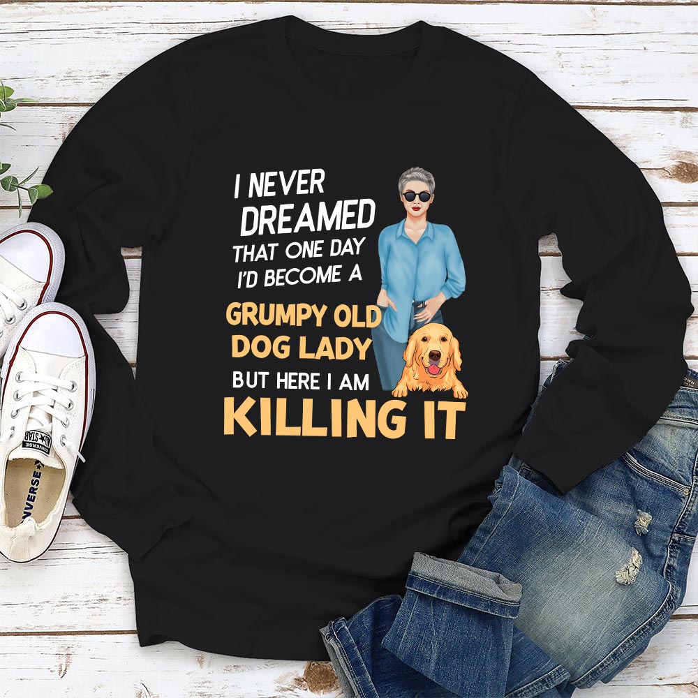 Customizable Dog Lady Long Sleeve Personalized T - shirt
