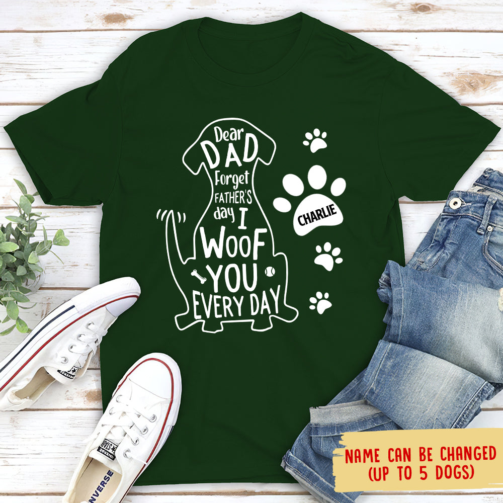 I Woof You Dad - Customizable Unisex Personalized T-shirt for Pet Lovers