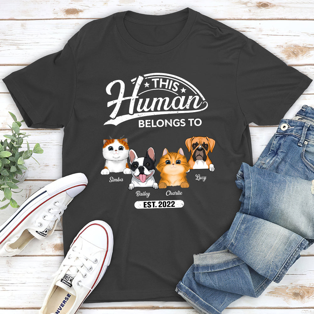 Personalized Custom Premium T-shirt for Pet Lovers: Humans Belong with Pets