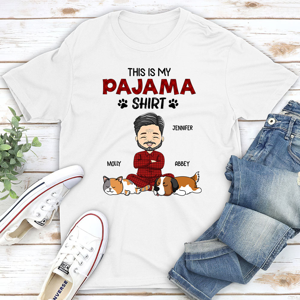 Personalized Custom Unisex Sleeping Pet Pajama T-shirt - Ideal Gift for Pet Lovers