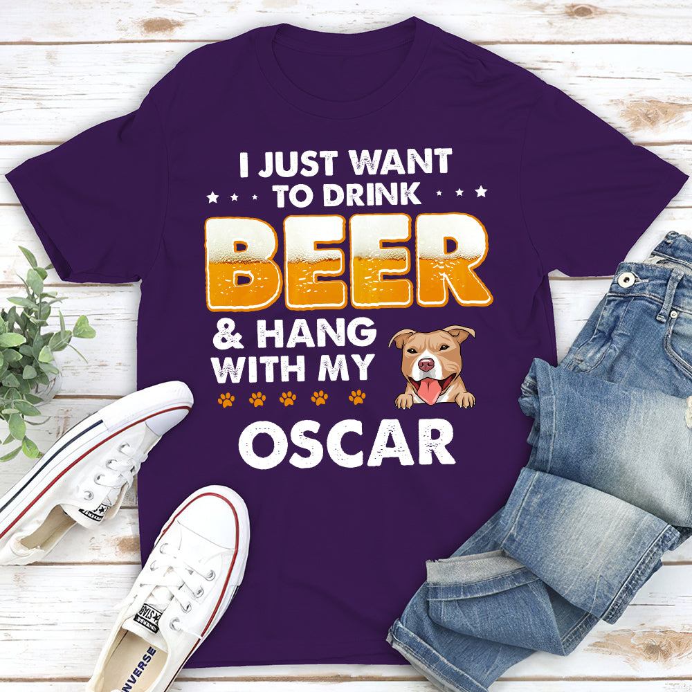 Customizable Premium 'Beer and Dog' T-Shirt for Pet Lovers