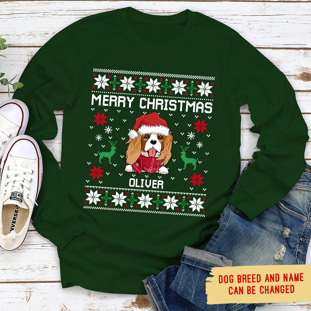 Christmas Personalized Custom Long Sleeve T - shirt for Pet Lovers