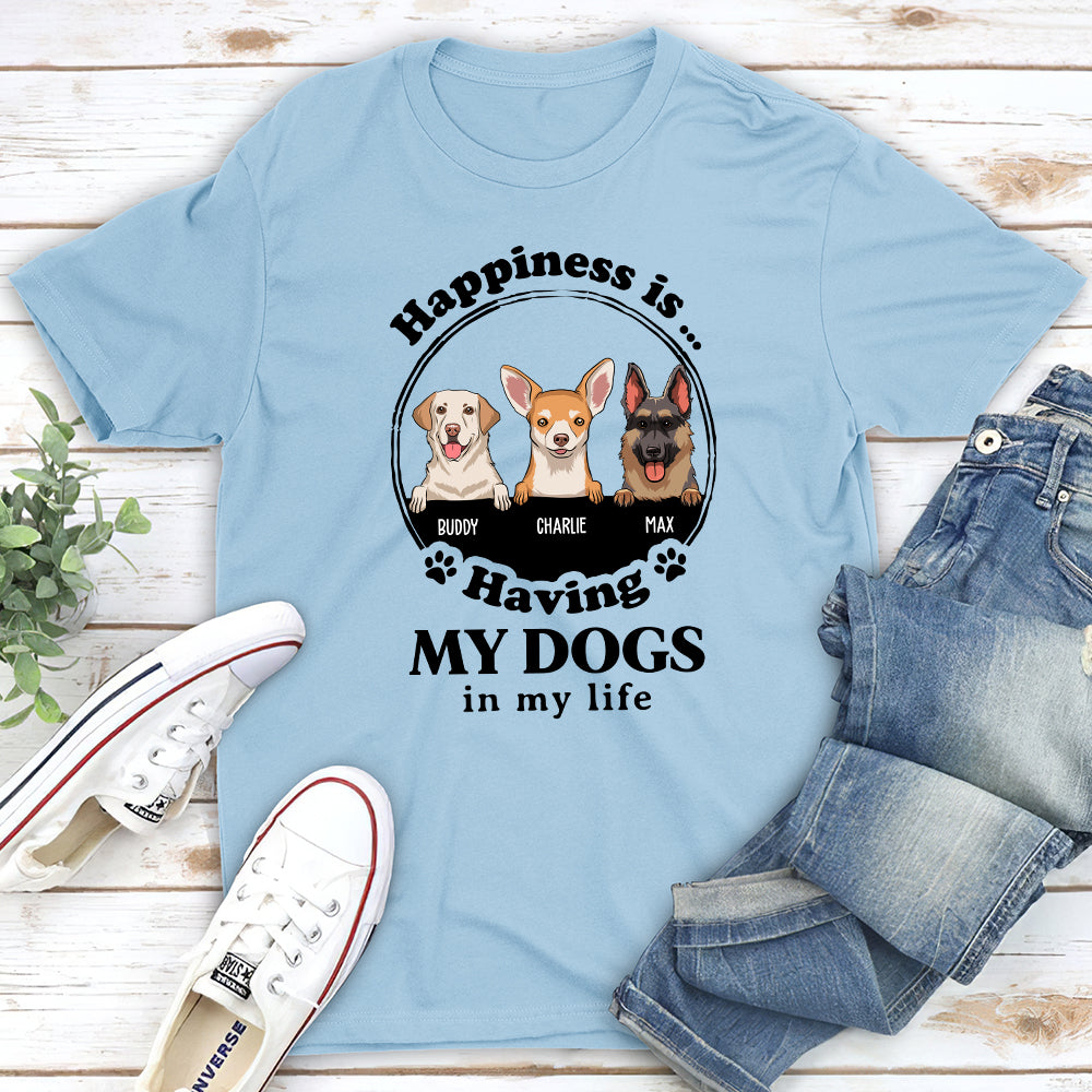 Personalized Custom Premium 'Happiness Is' T-shirt for Pet Lovers
