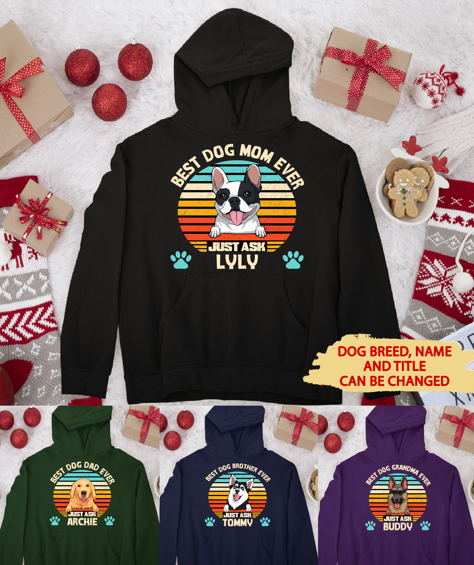 Best Dog Dad/Mom Ever - Customizable Personalized Hoodie for Pet Lovers