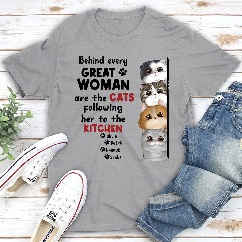 Behind Great Woman - Customizable Unisex Personalized T - shirt for Pet Lovers