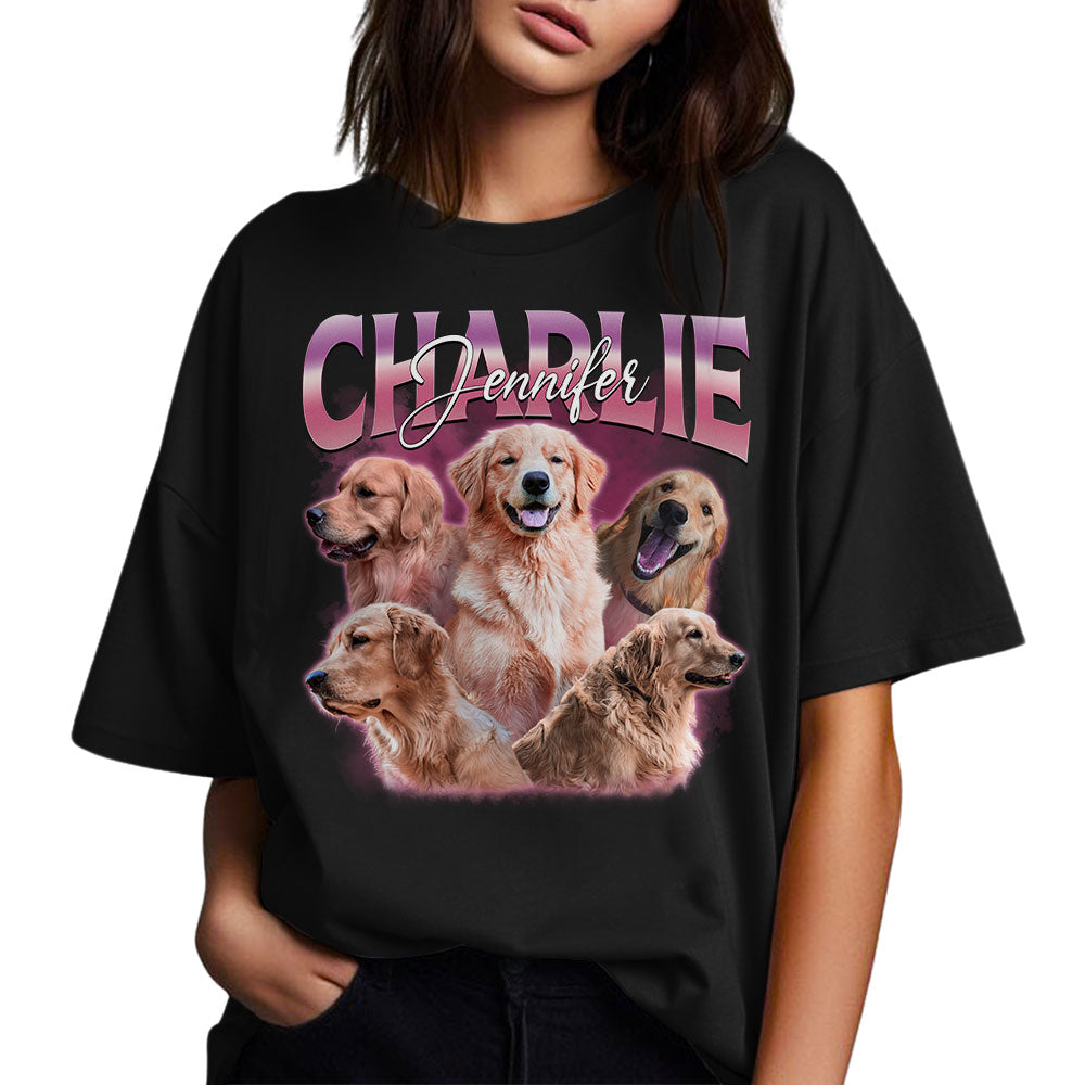 Custom Pet Face Vintage Version 2 - Personalized Unisex Pet Lover T-shirt