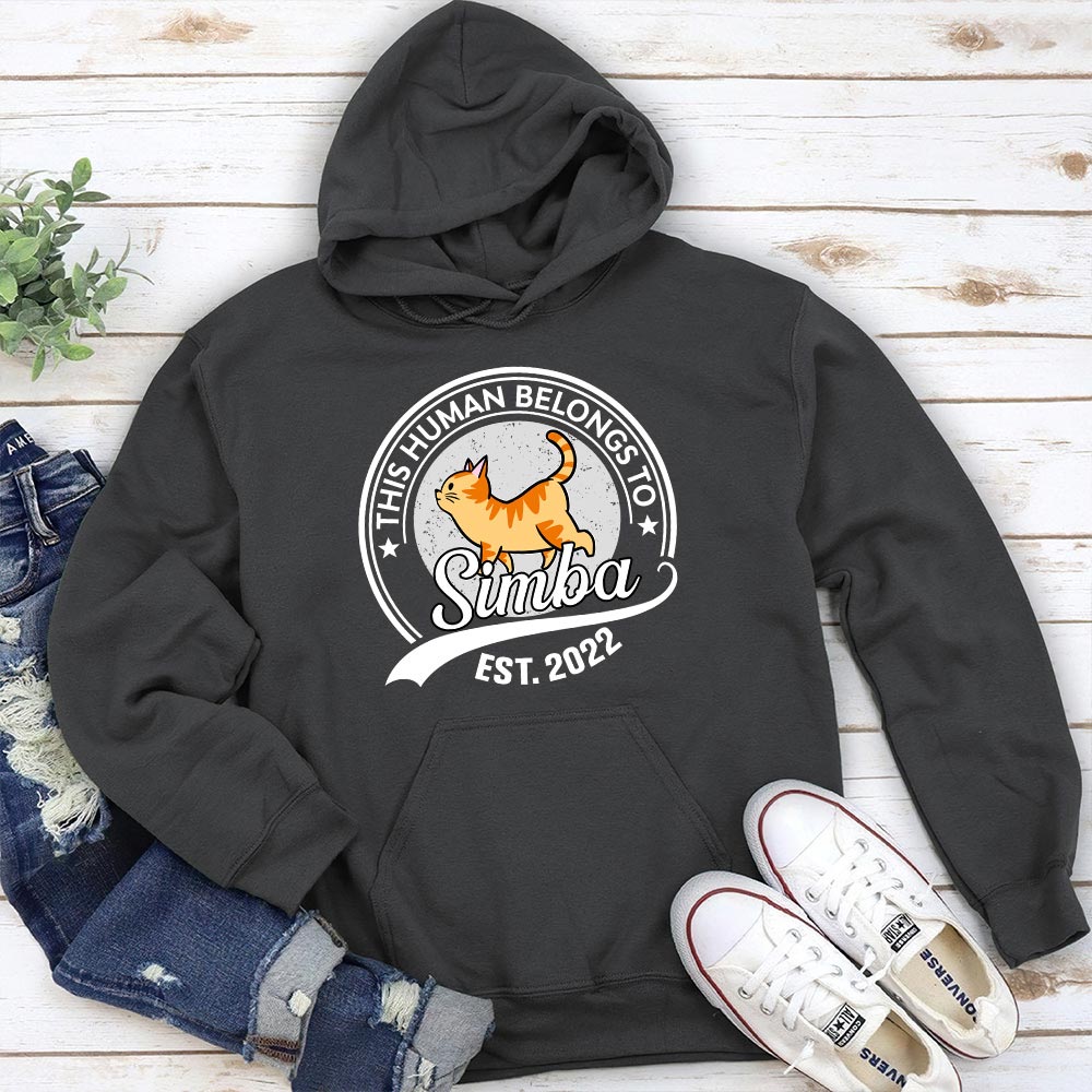 Unique Personalized 'Human Belongs To Cat' Hoodie for Pet Lovers
