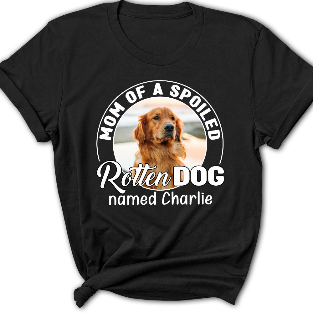 Personalized Spoiled Rotten Dog Chibi Cartoon Photo Women's T-Shirt - Ideal Gift for Pet Lovers