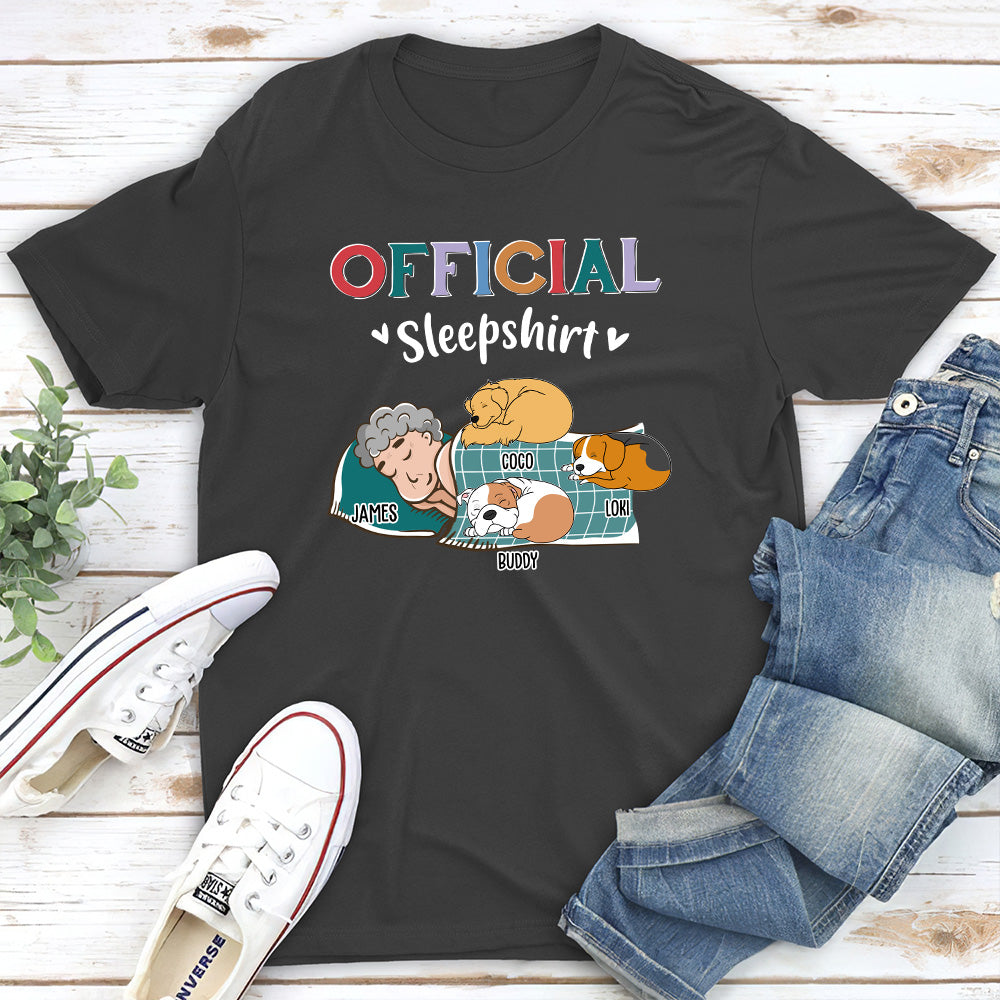 Customizable Dog Curled Up Unisex Sleep T-shirt - Ideal Gift for Pet Lovers