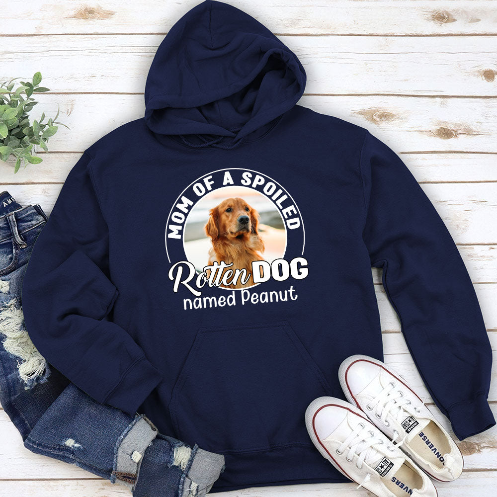 Custom Personalized Spoiled Rotten Dog Photo Hoodie - Ideal Gift for Pet Lovers