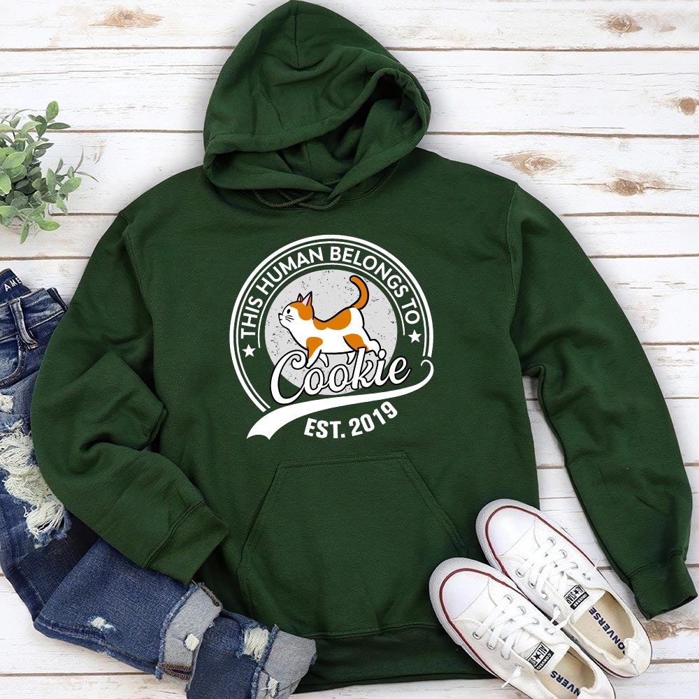 Unique Personalized 'Human Belongs To Cat' Hoodie for Pet Lovers