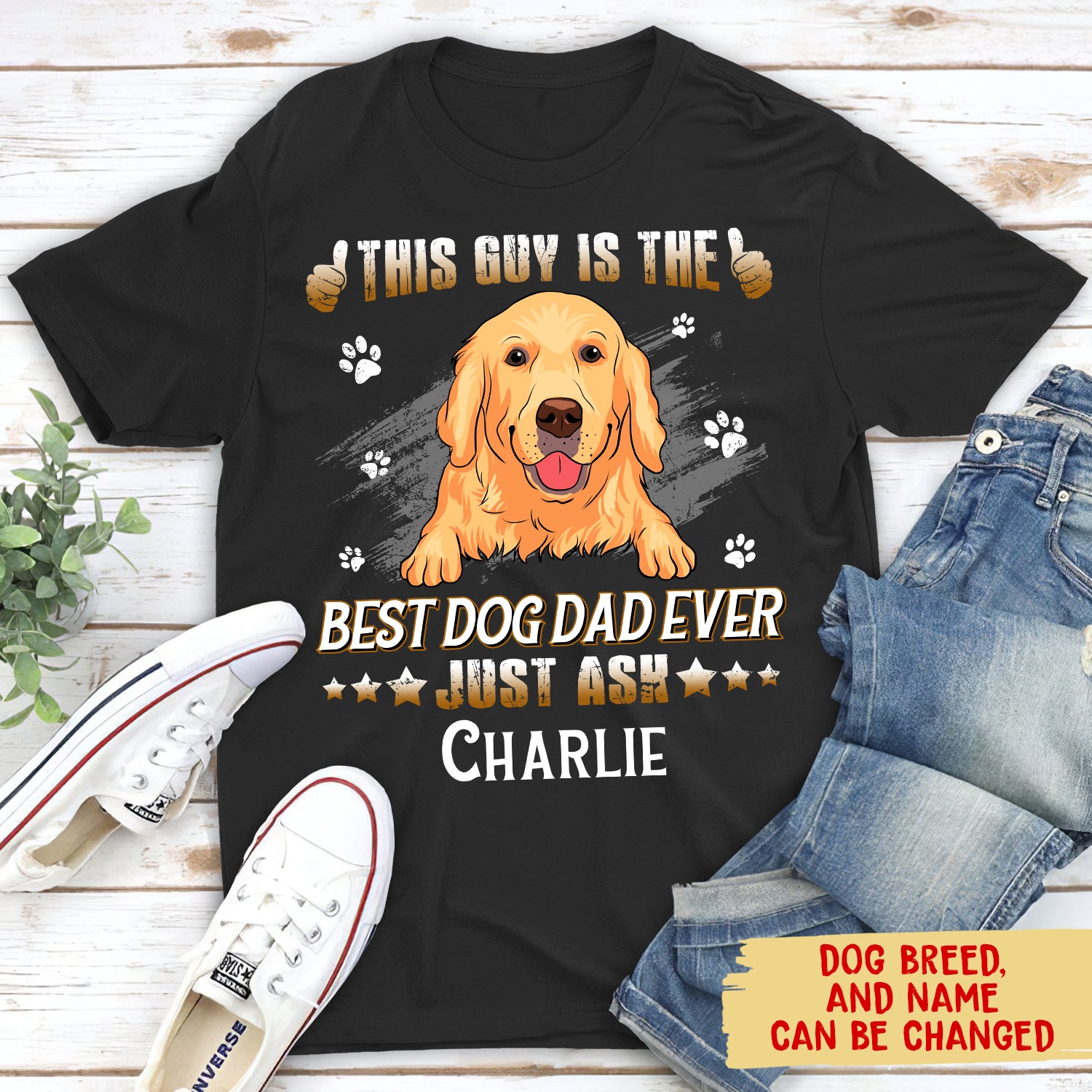 Best Dog Dad Personalized Custom Unisex T-shirt for Pet Lovers