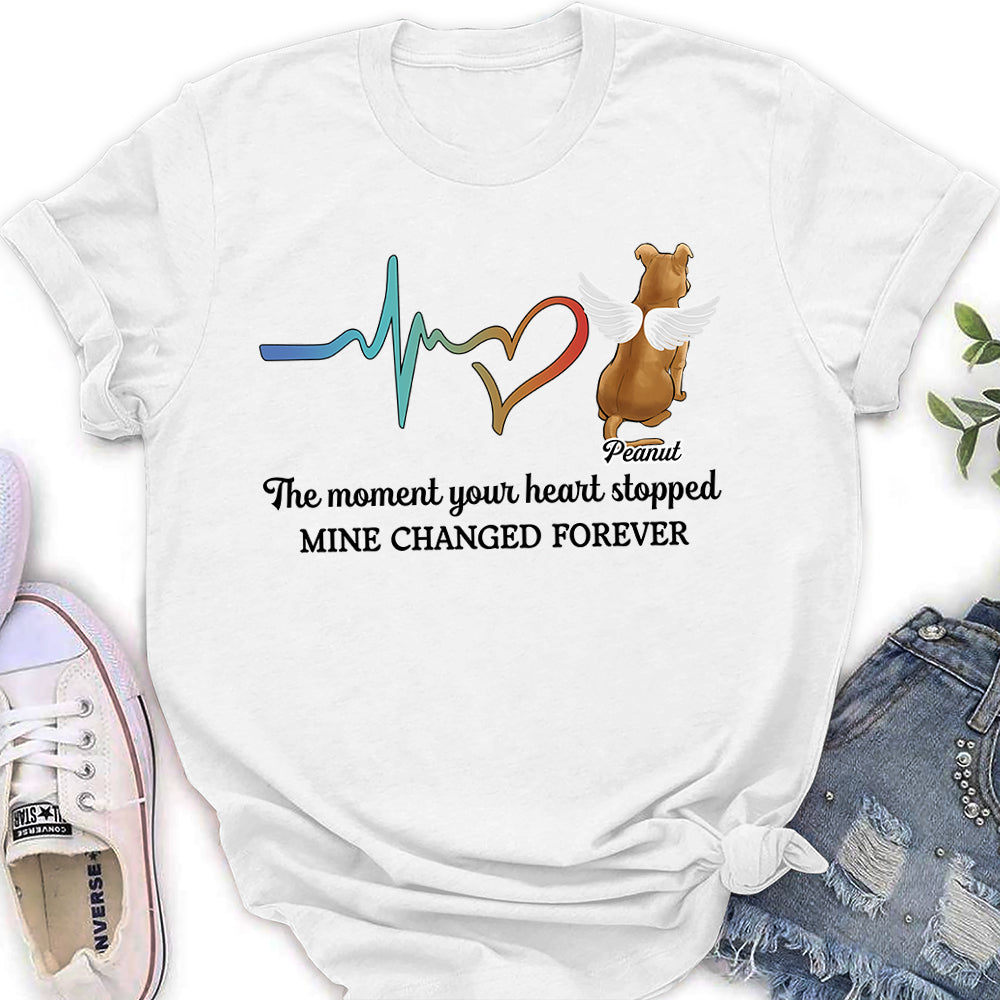 Personalized Custom Women's Memorial T-shirt: The Moment Your Heart Stopped with Furry Friends