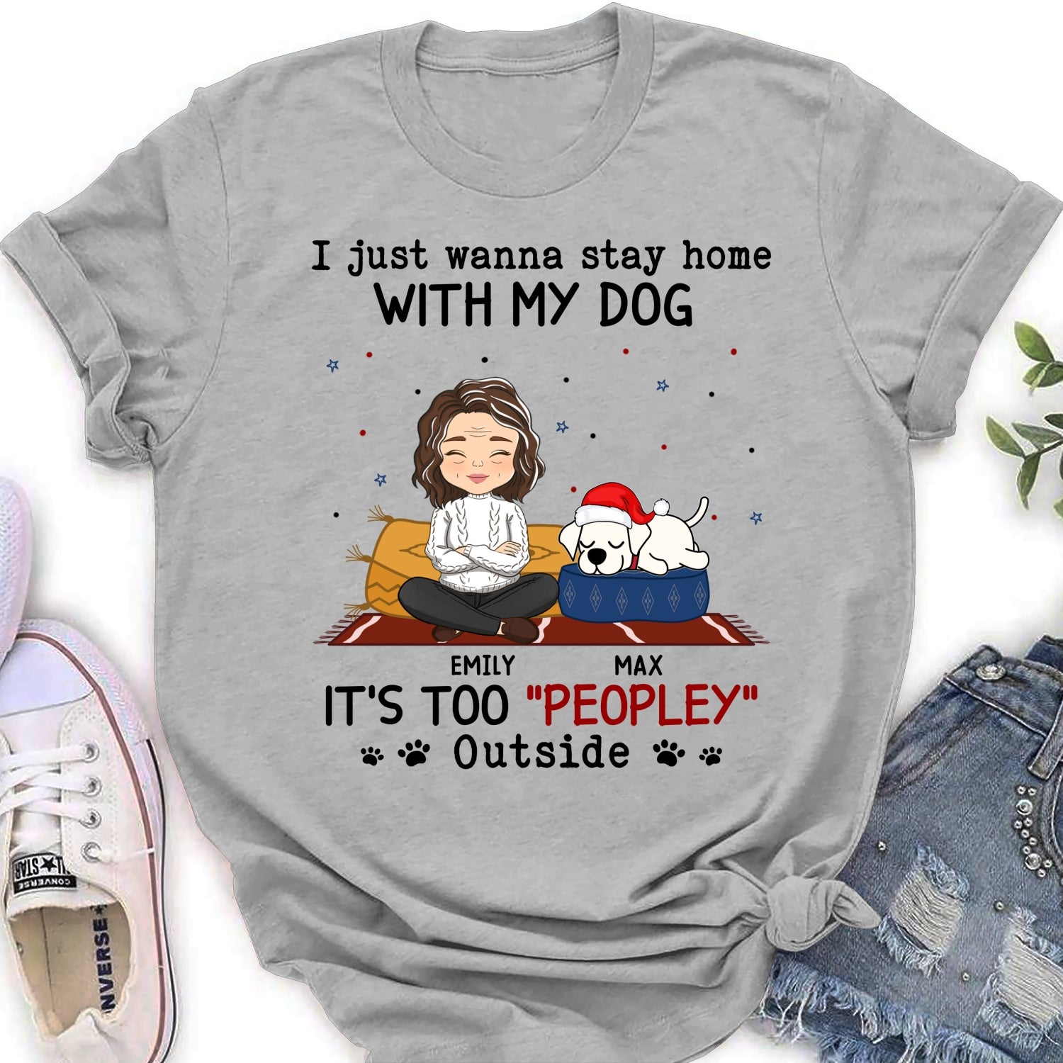 Personalized 'It's Too Peopley Outside' Women's T - shirt: Ideal Gift for Pet Lovers