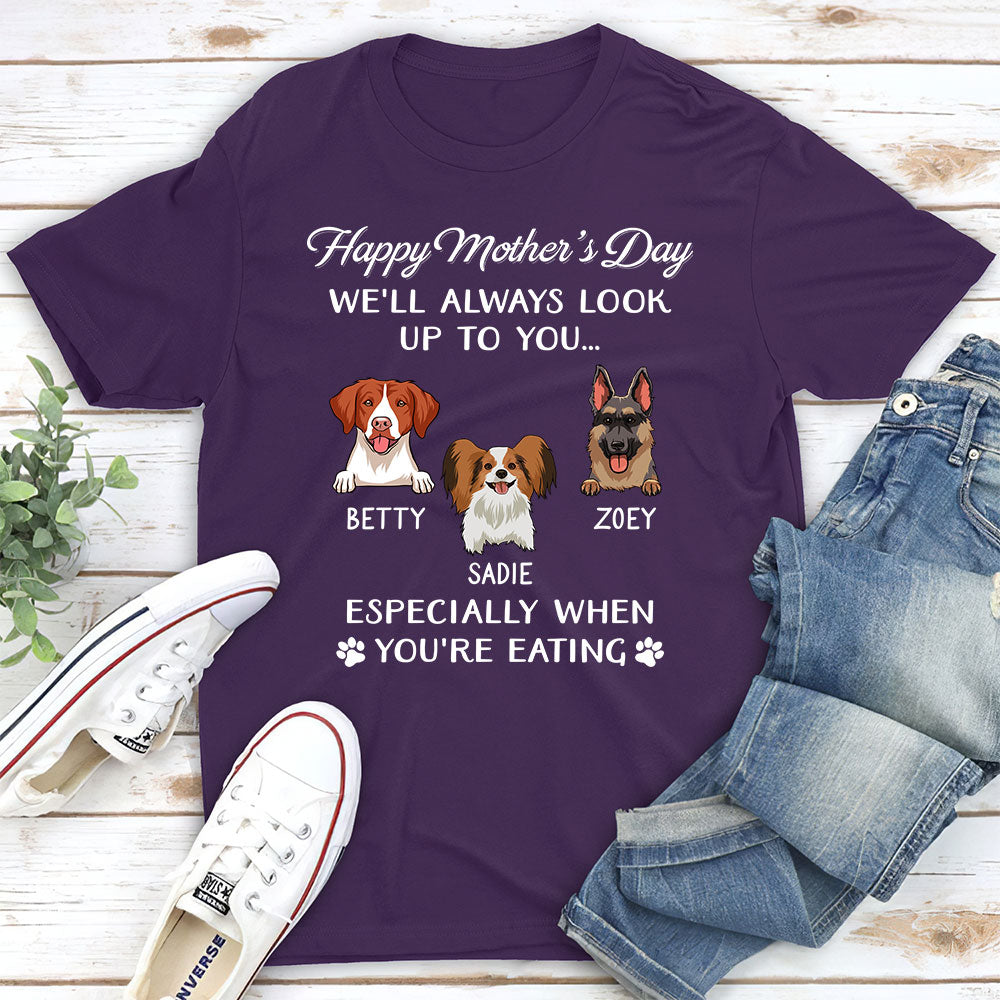 Personalized Custom Unisex Dog - Inspired T - shirt: A Look Up To You Design