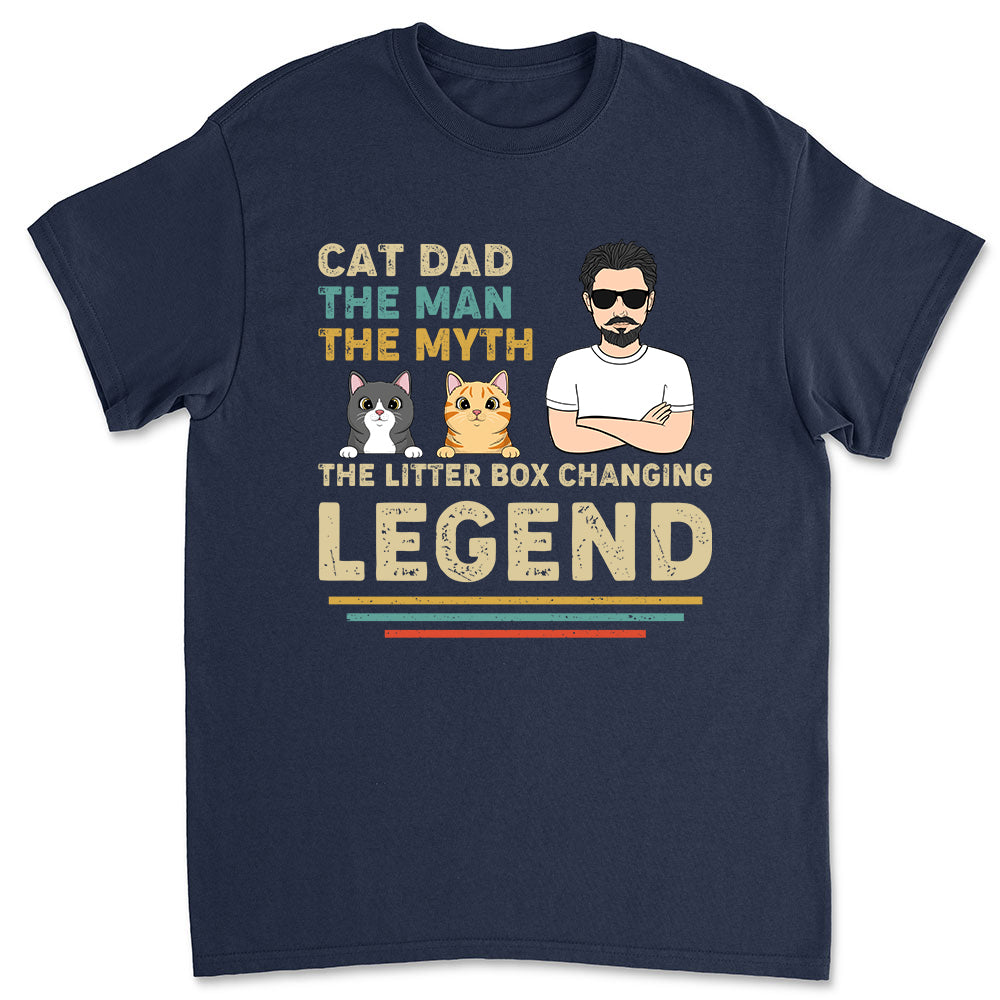 Cat Dad Legend Personalized Custom Unisex Cotton T-shirt - Ideal Gift for Pet Lovers