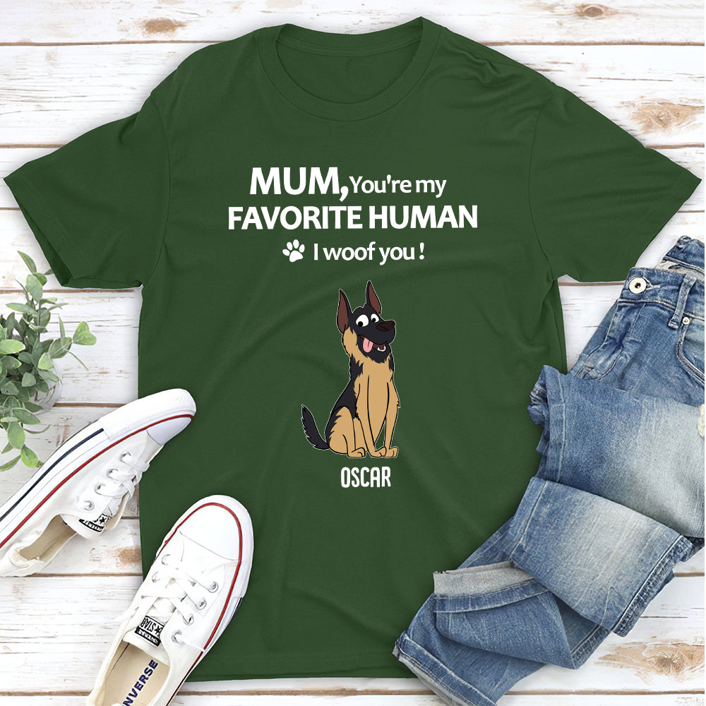 To My Favorite Human 2 - Customizable Unisex Personalized T-shirt for Pet Lovers