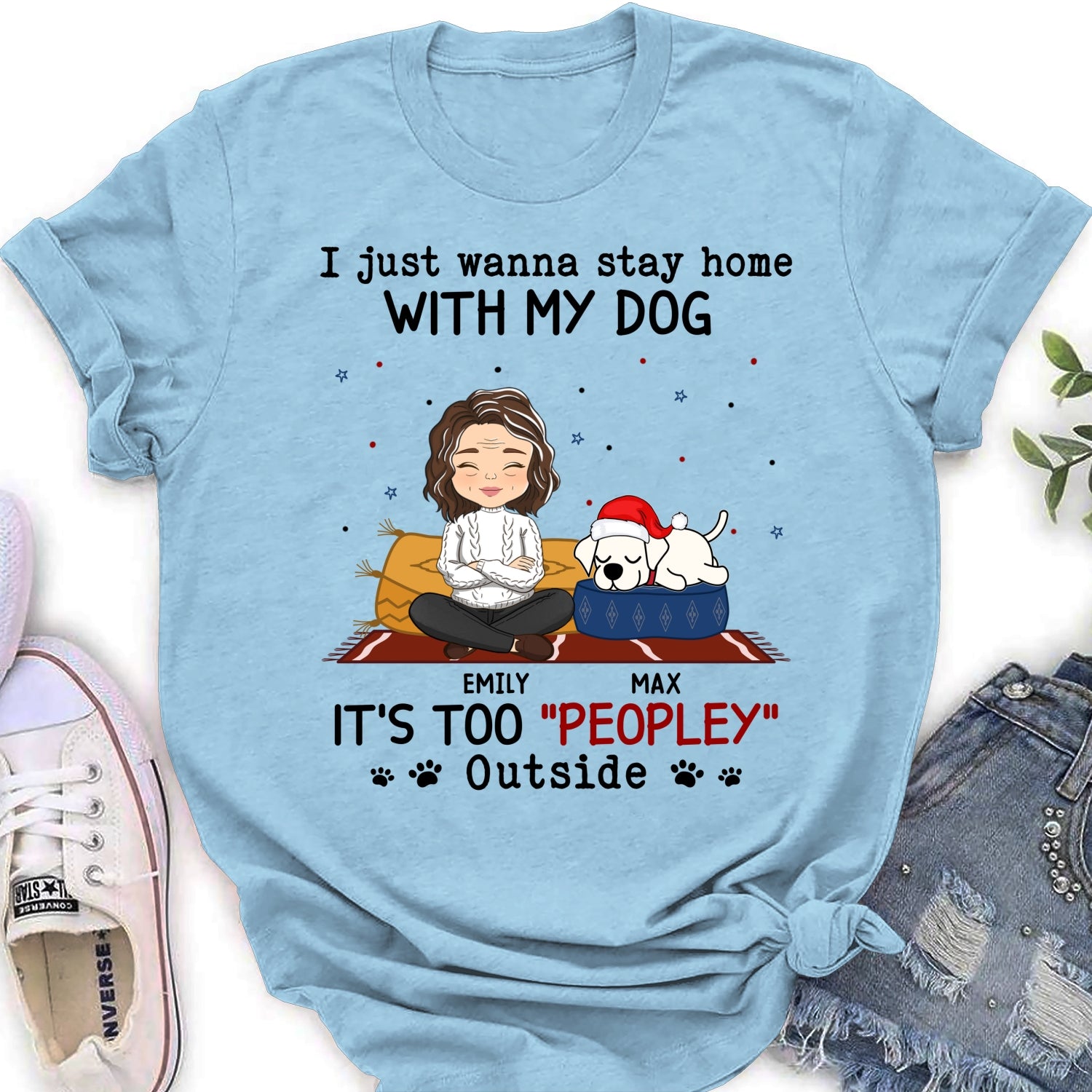 Personalized 'It's Too Peopley Outside' Women's T - shirt: Ideal Gift for Pet Lovers