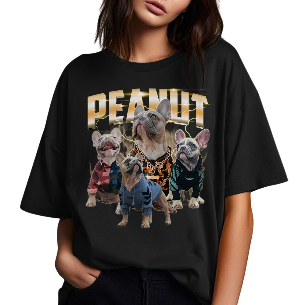 Custom Vintage Pet Face Personalized Unisex T-shirt - Version 1