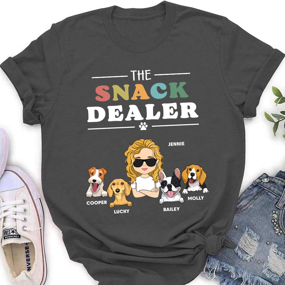 Personalized Custom Women's 'Snack Dealer' T-shirt - Ideal Gift for Pet Lovers
