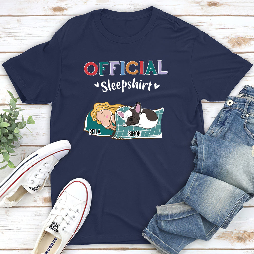 Customizable Dog Curled Up Unisex Sleep T-shirt - Ideal Gift for Pet Lovers