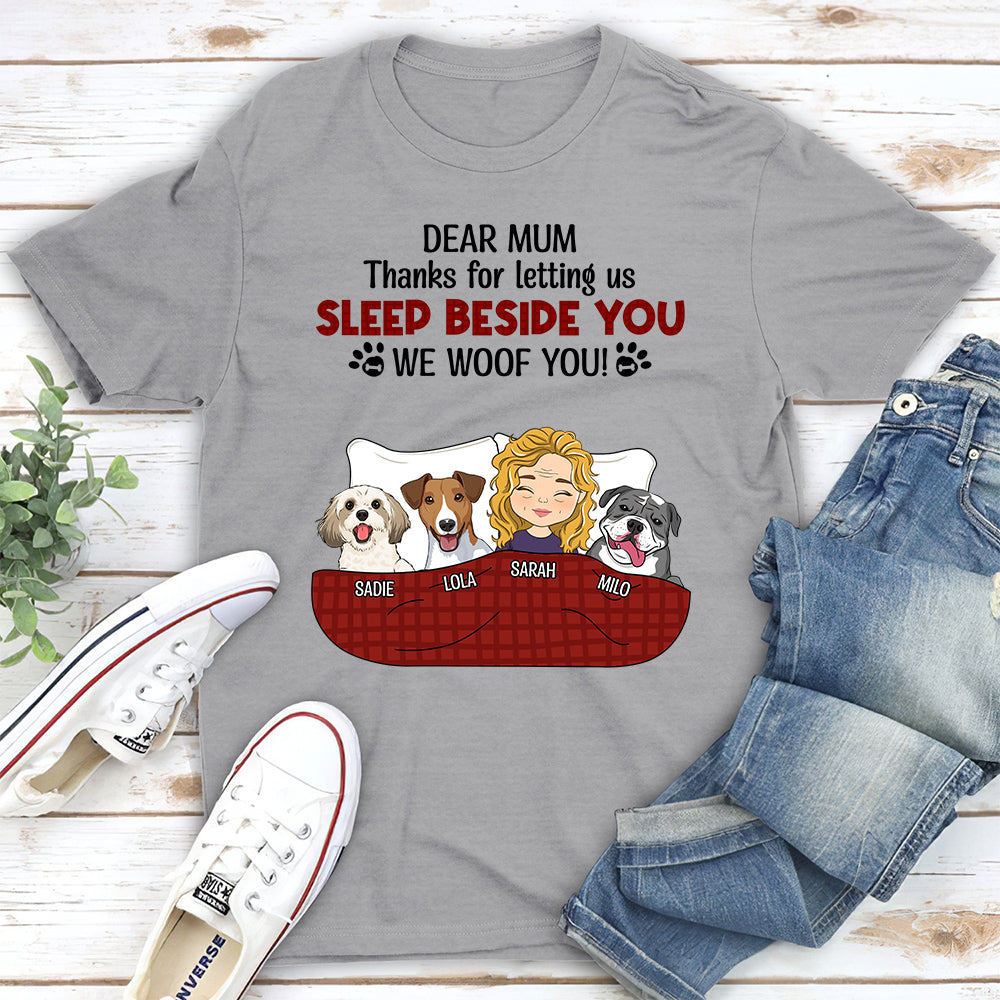 Personalized Custom Unisex 'Letting Me Sleep Beside You' T-shirt for Pet Lovers