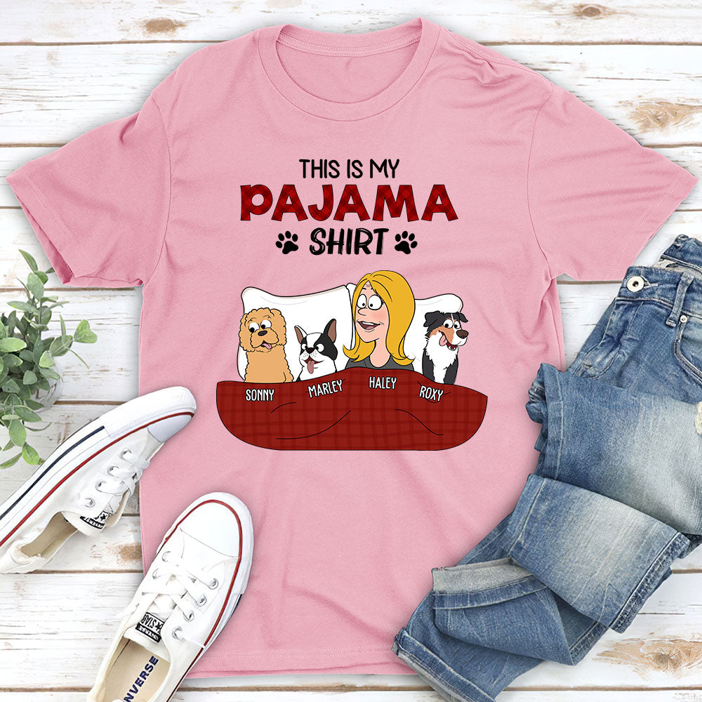 Customizable Funny Pajama Unisex T - Shirt: Ideal Gift for Pet Lovers