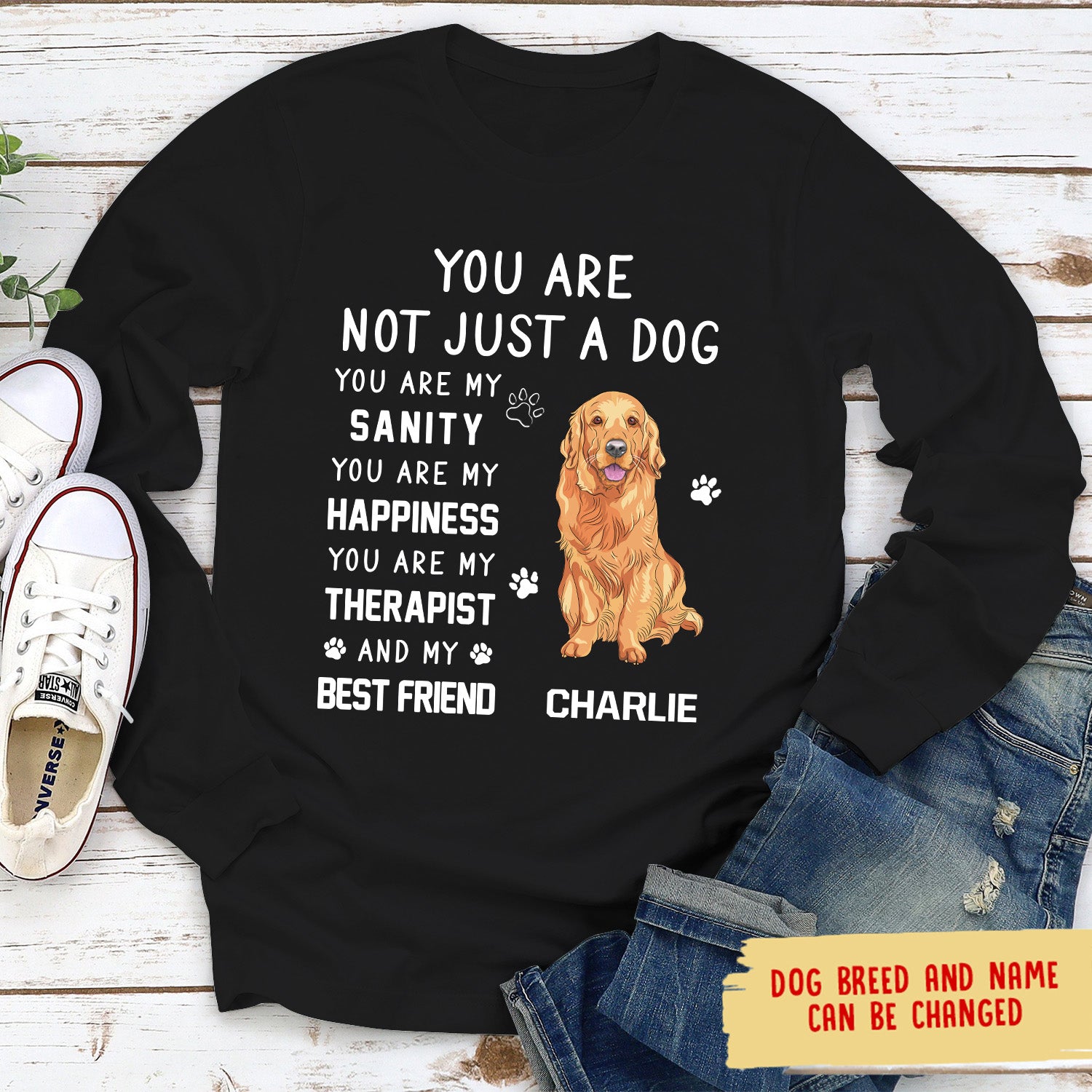 Unique Personalized Custom Long Sleeve Dog-themed T-shirt for Pet Lovers