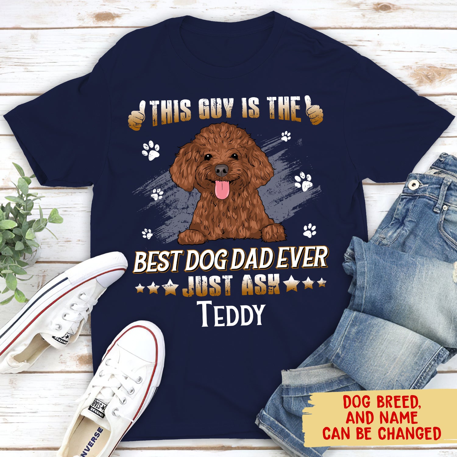 Best Dog Dad Personalized Custom Unisex T-shirt for Pet Lovers