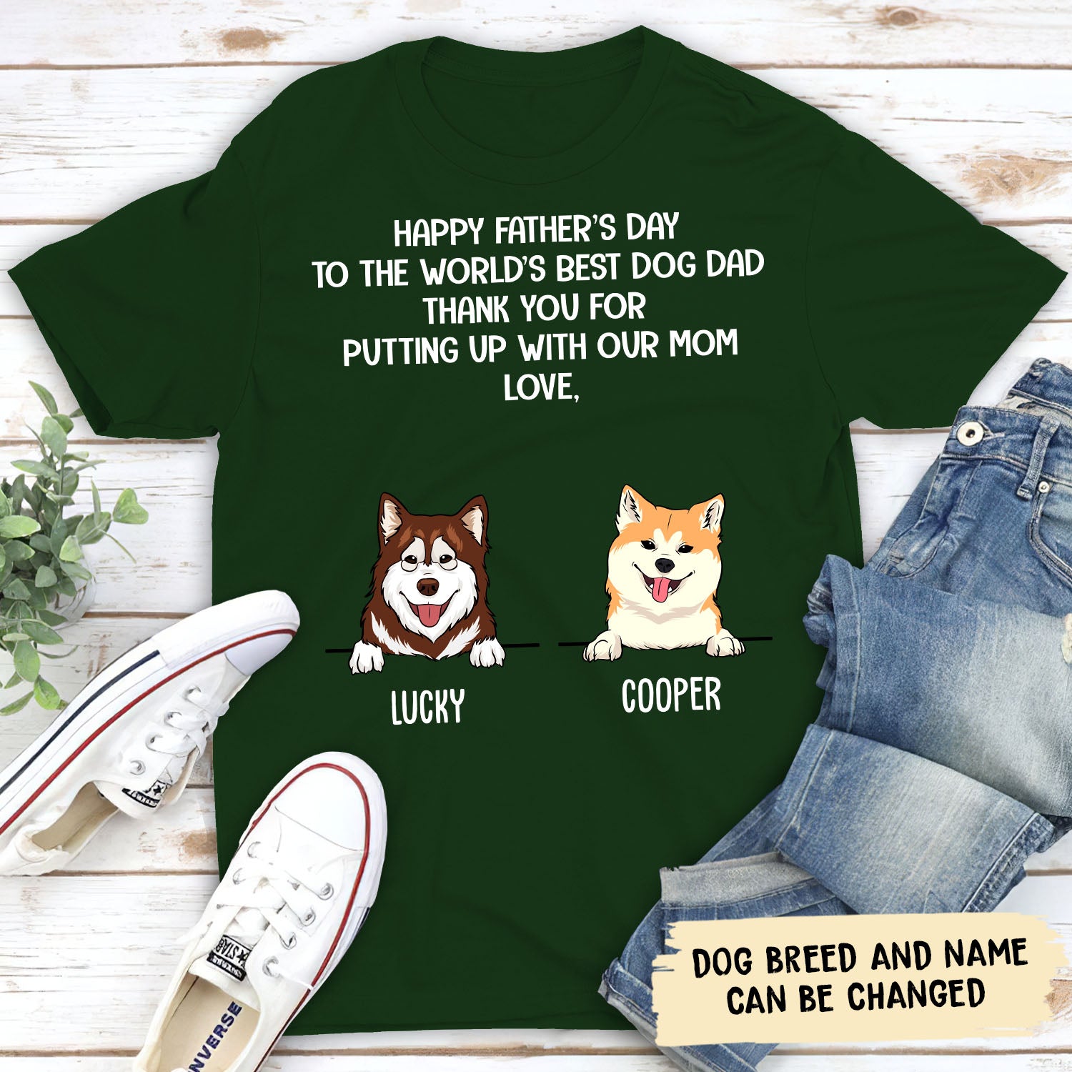 World's Top Dog Dad - Personalized Custom Unisex T-shirt for Pet Lovers