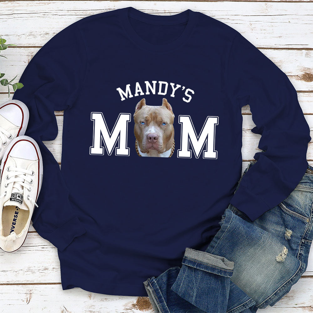 Personalized Custom Long Sleeve T-shirt with Dad/Mom Basic Photo - Ideal Gift for Pet Lovers