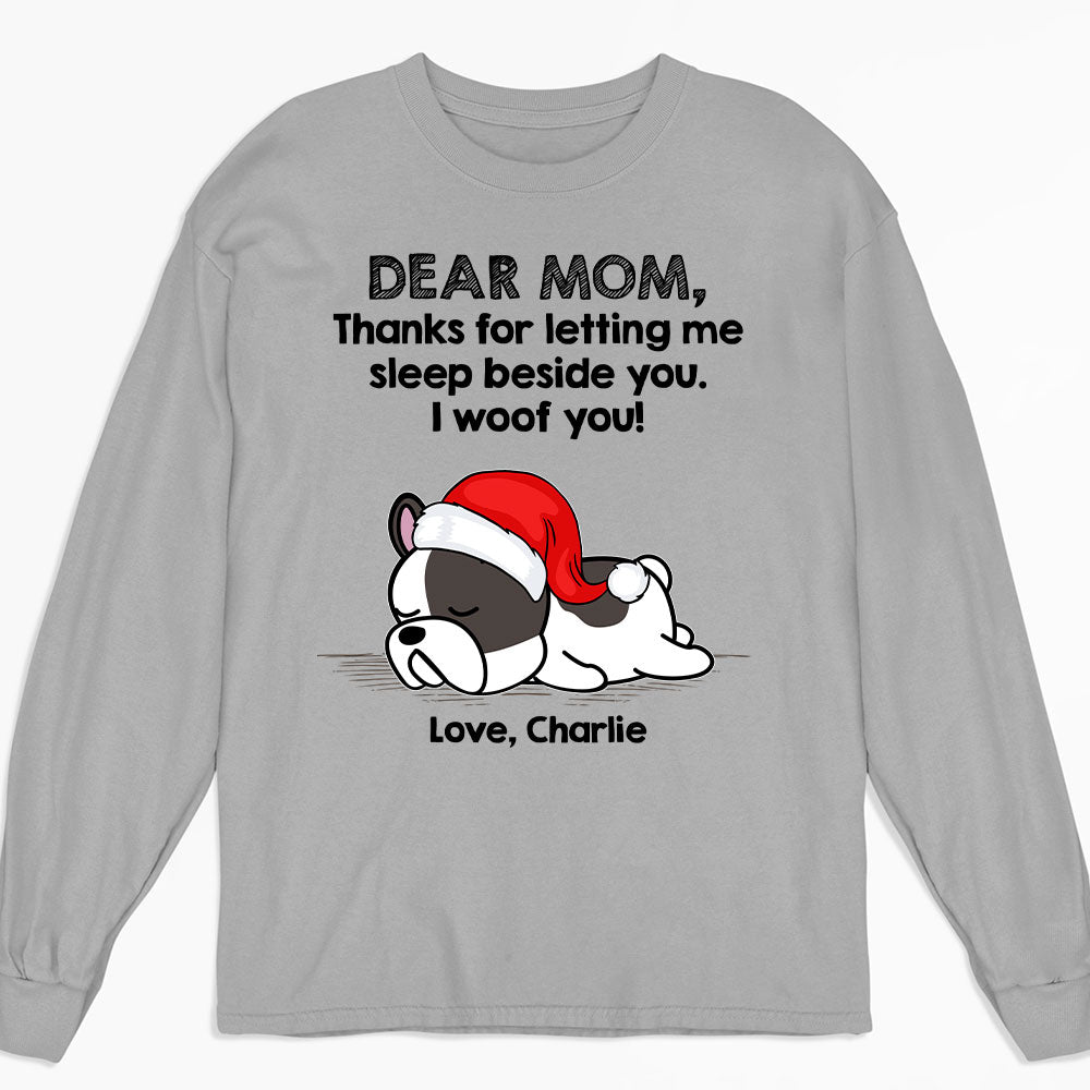 Customizable Long Sleeve Personalized Dog Sleep T-shirt for Pet Lovers
